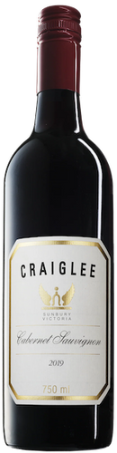a bottle of Craiglee Cabernet Sauvignon from Sunbury Victoria