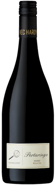 a bottle of Pertaringa Undercover McLaren Vale Shiraz red wine